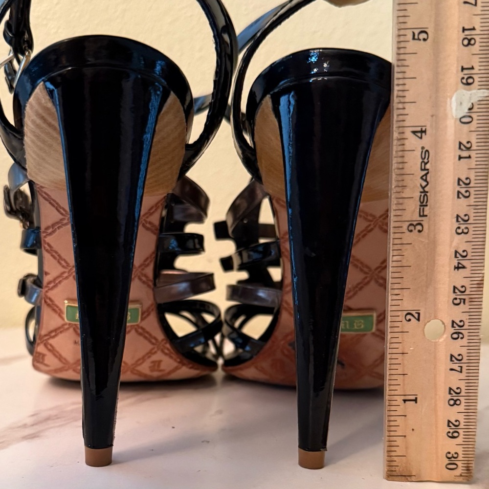 Lamb Black Cage Stilettos, EUC, Size 7-1/2 - Picture 8 of 12